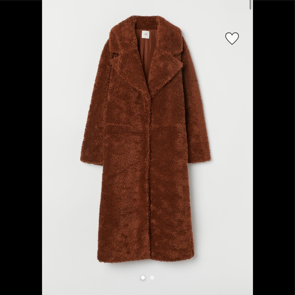 H&M Long teddy coat. Worn once. Size L